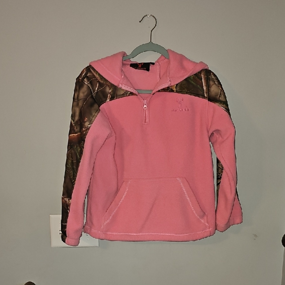 Huntworth Girls Youth Sz Medium Fleexe Jacket. Half Zip With A Hood!!